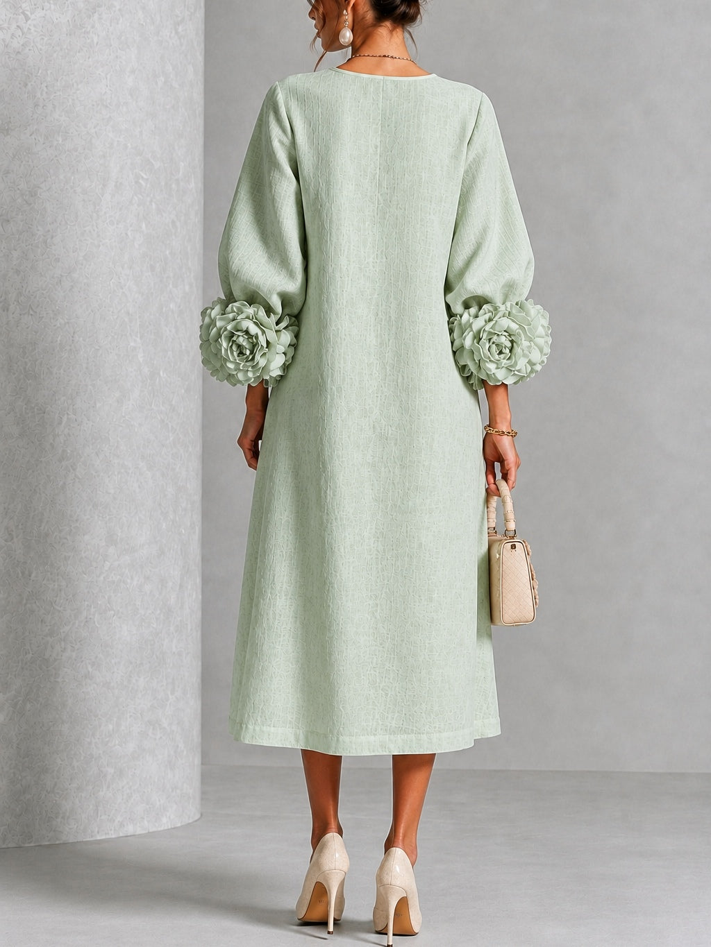 Vestido midi Juniper de pétalos