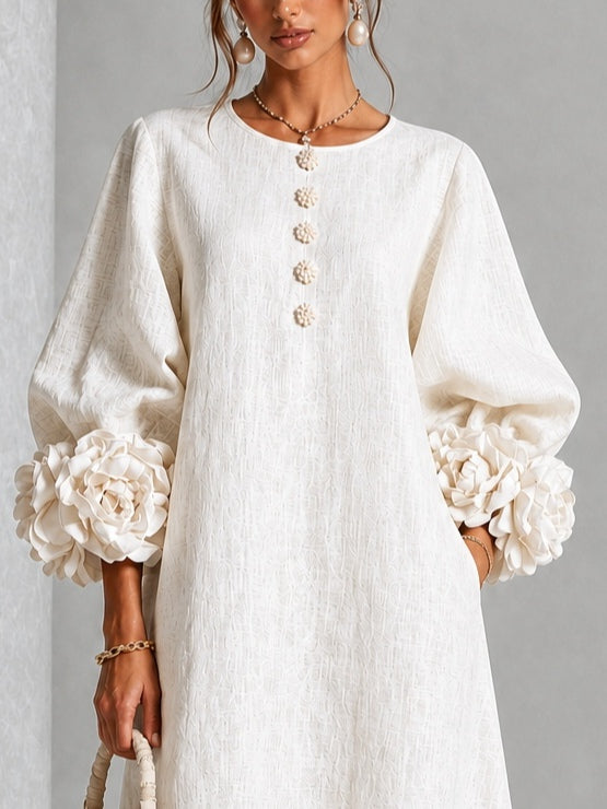 Vestido midi Pearl de pétalos