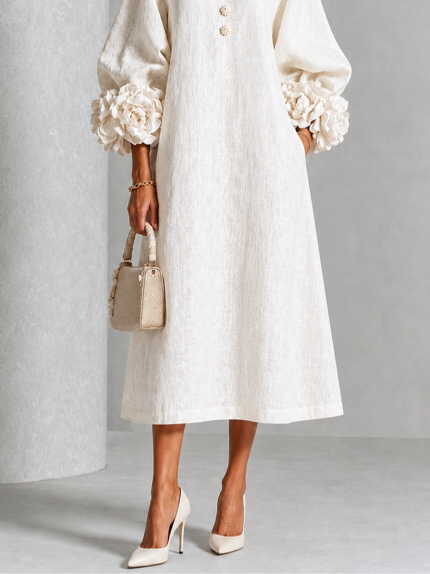 Vestido midi Pearl de pétalos
