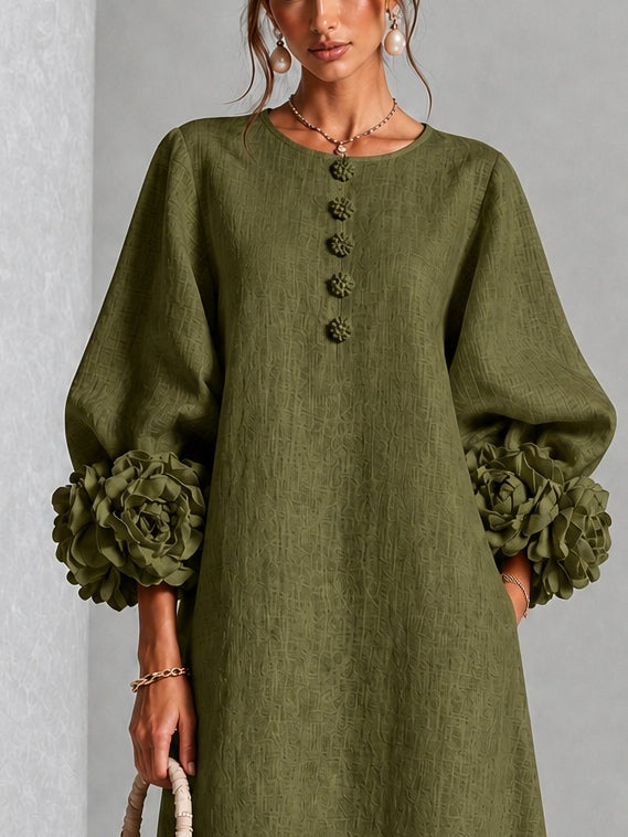 Vestido midi Sybil de pétalos