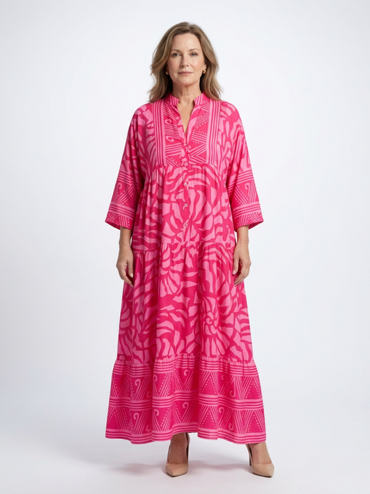 Marielle - Vestido midi con botones delanteros