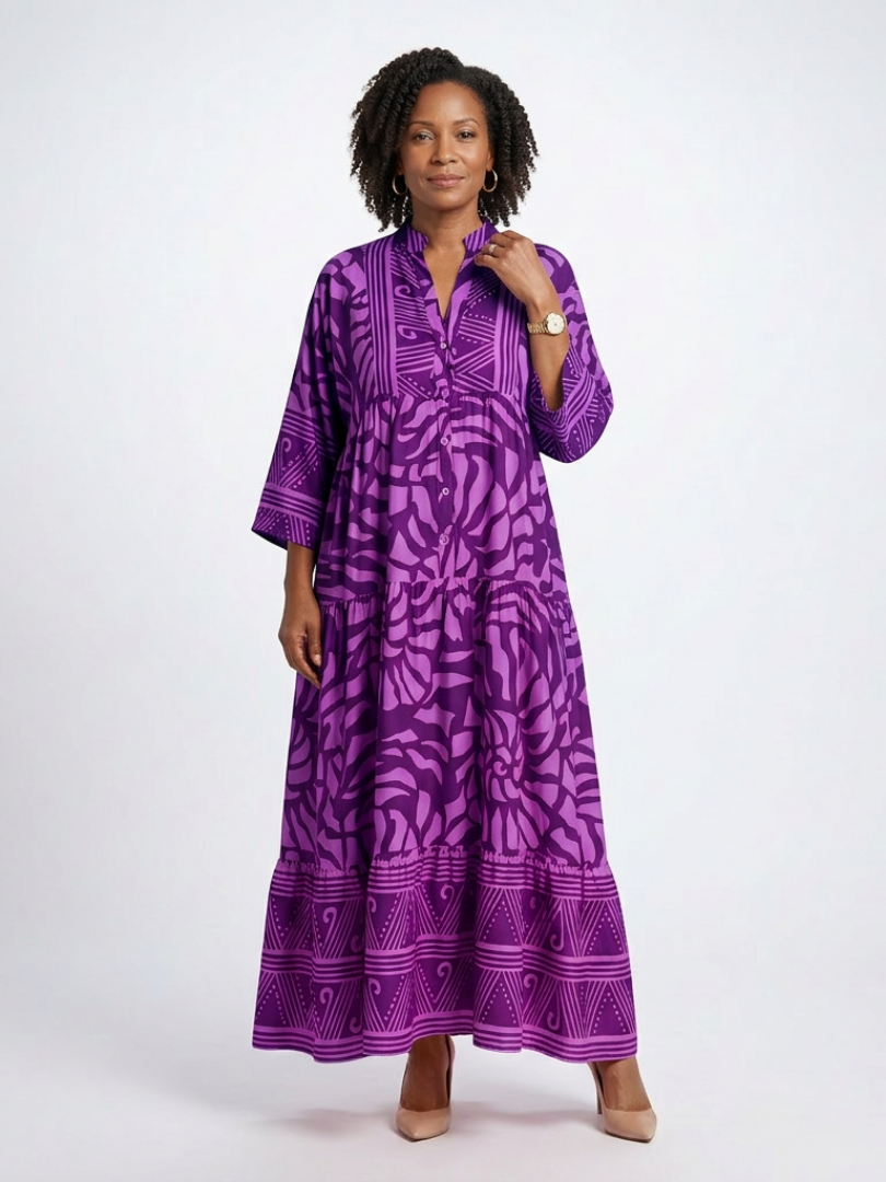 Marielle - Vestido midi con botones delanteros