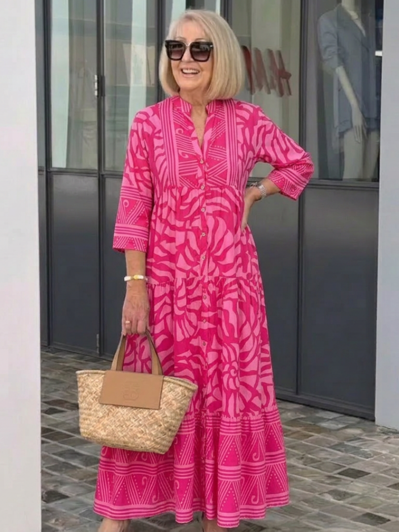 Marielle - Vestido midi con botones delanteros